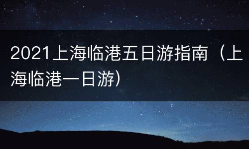 2021上海临港五日游指南（上海临港一日游）
