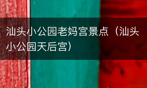 汕头小公园老妈宫景点（汕头小公园天后宫）