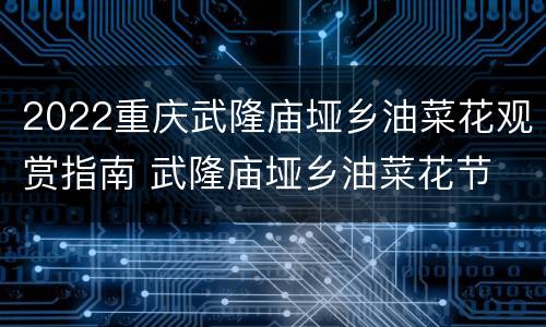 2022重庆武隆庙垭乡油菜花观赏指南 武隆庙垭乡油菜花节