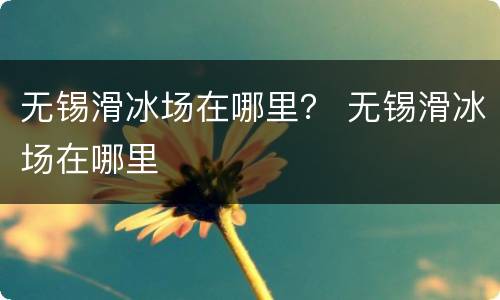 无锡滑冰场在哪里？ 无锡滑冰场在哪里
