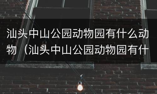 汕头中山公园动物园有什么动物（汕头中山公园动物园有什么动物可以进）