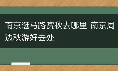 南京逛马路赏秋去哪里 南京周边秋游好去处