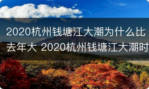 2020杭州钱塘江大潮为什么比去年大 2020杭州钱塘江大潮时间表