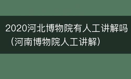 2020河北博物院有人工讲解吗（河南博物院人工讲解）