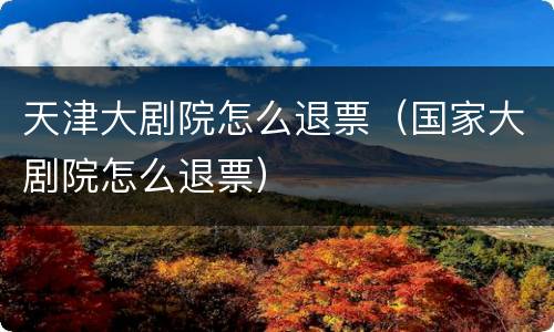 天津大剧院怎么退票（国家大剧院怎么退票）