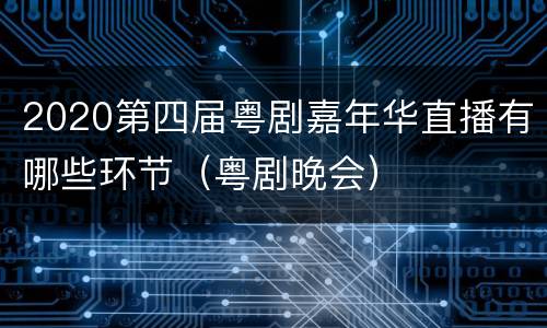 2020第四届粤剧嘉年华直播有哪些环节（粤剧晚会）