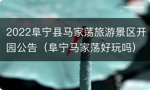 2022阜宁县马家荡旅游景区开园公告（阜宁马家荡好玩吗）