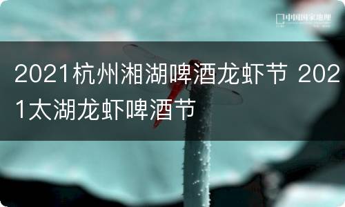 2021杭州湘湖啤酒龙虾节 2021太湖龙虾啤酒节