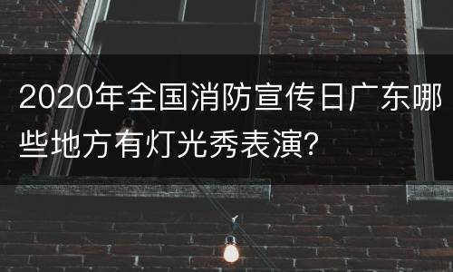 2020年全国消防宣传日广东哪些地方有灯光秀表演？