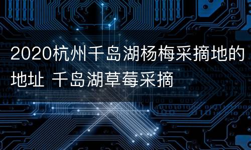 2020杭州千岛湖杨梅采摘地的地址 千岛湖草莓采摘