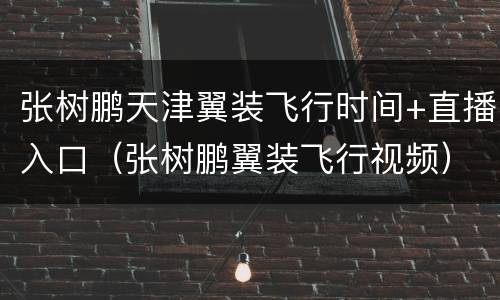 张树鹏天津翼装飞行时间+直播入口（张树鹏翼装飞行视频）