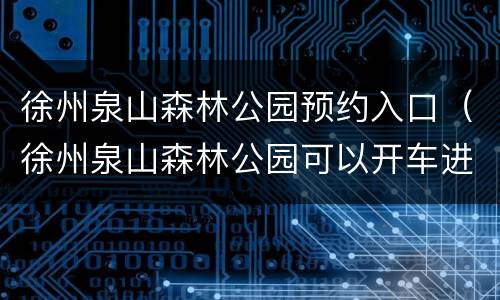 徐州泉山森林公园预约入口（徐州泉山森林公园可以开车进去吗）