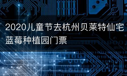 2020儿童节去杭州贝莱特仙宅蓝莓种植园门票