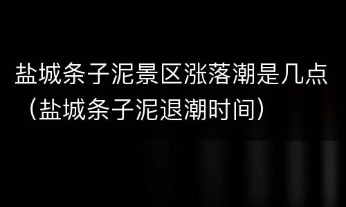 盐城条子泥景区涨落潮是几点（盐城条子泥退潮时间）