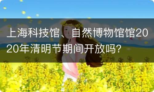 上海科技馆、自然博物馆馆2020年清明节期间开放吗？