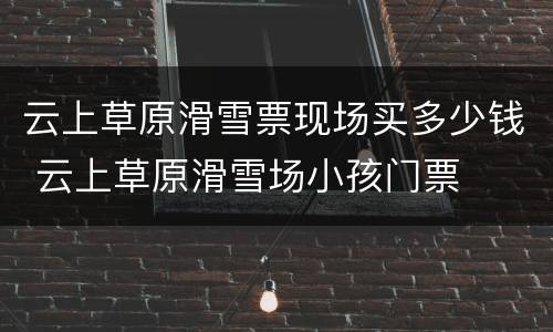 云上草原滑雪票现场买多少钱 云上草原滑雪场小孩门票