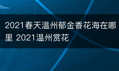 2021春天温州郁金香花海在哪里 2021温州赏花
