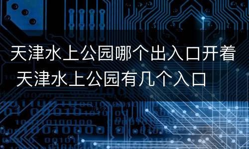 天津水上公园哪个出入口开着 天津水上公园有几个入口