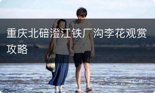 重庆北碚澄江铁厂沟李花观赏攻略