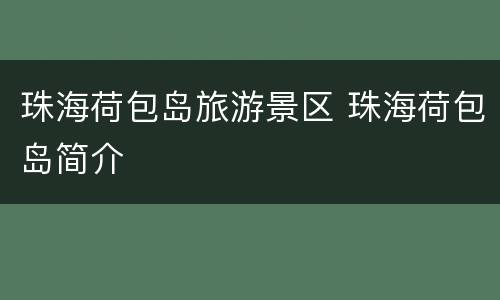 珠海荷包岛旅游景区 珠海荷包岛简介