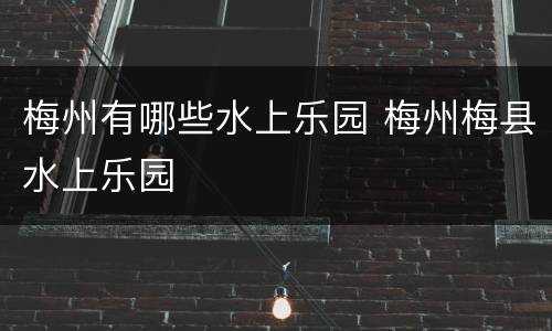 梅州有哪些水上乐园 梅州梅县水上乐园