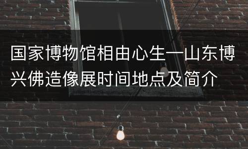 国家博物馆相由心生—山东博兴佛造像展时间地点及简介