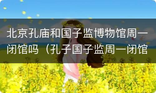 北京孔庙和国子监博物馆周一闭馆吗（孔子国子监周一闭馆吗）