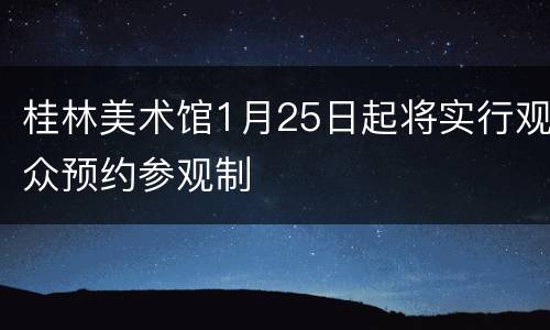 桂林美术馆1月25日起将实行观众预约参观制