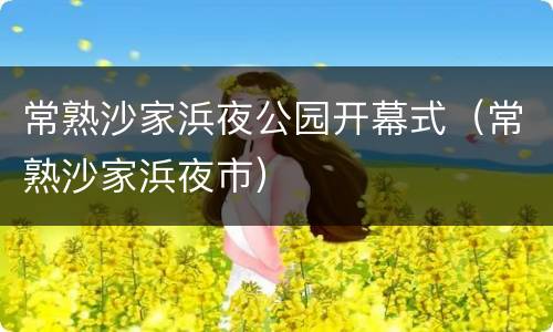 常熟沙家浜夜公园开幕式（常熟沙家浜夜市）