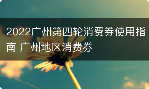 2022广州第四轮消费券使用指南 广州地区消费券