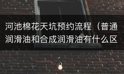 河池棉花天坑预约流程（普通润滑油和合成润滑油有什么区别）