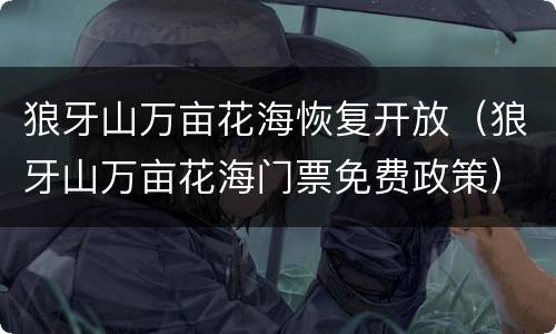 狼牙山万亩花海恢复开放（狼牙山万亩花海门票免费政策）