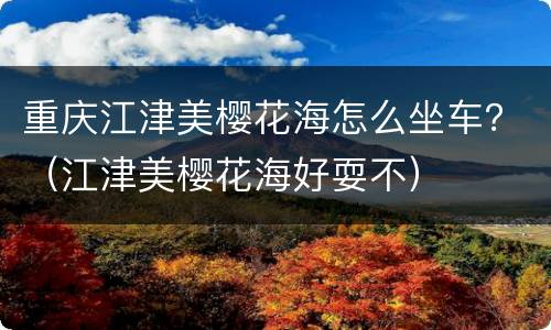 重庆江津美樱花海怎么坐车？（江津美樱花海好耍不）