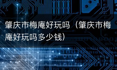 肇庆市梅庵好玩吗（肇庆市梅庵好玩吗多少钱）