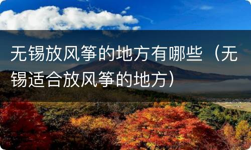 无锡放风筝的地方有哪些（无锡适合放风筝的地方）