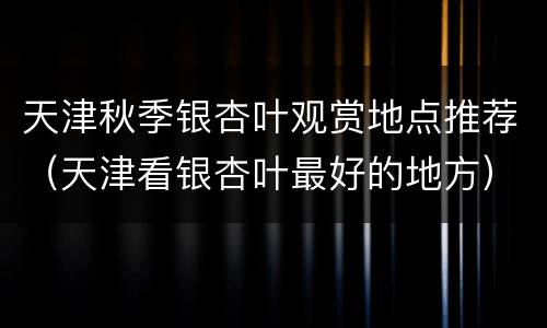 天津秋季银杏叶观赏地点推荐（天津看银杏叶最好的地方）