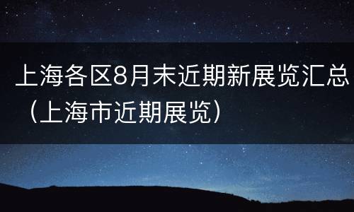 上海各区8月末近期新展览汇总（上海市近期展览）