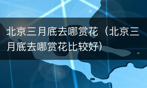 北京三月底去哪赏花（北京三月底去哪赏花比较好）