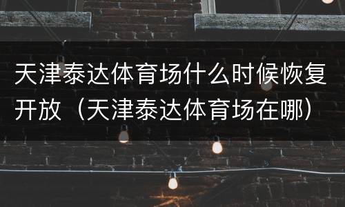 天津泰达体育场什么时候恢复开放（天津泰达体育场在哪）