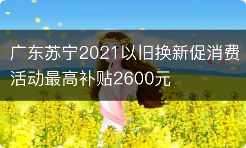 广东苏宁2021以旧换新促消费活动最高补贴2600元