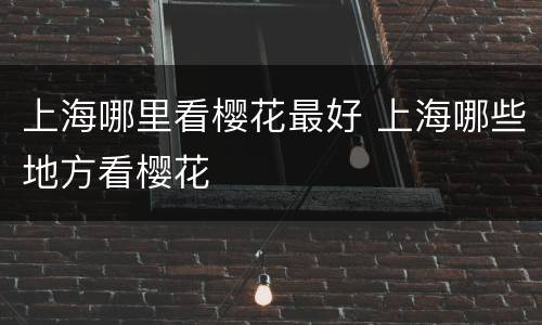 上海哪里看樱花最好 上海哪些地方看樱花