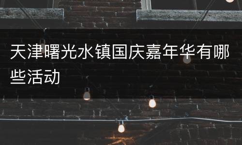 天津曙光水镇国庆嘉年华有哪些活动