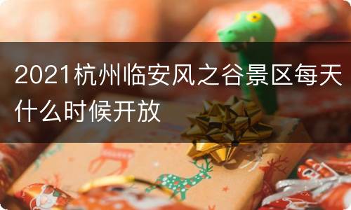2021杭州临安风之谷景区每天什么时候开放