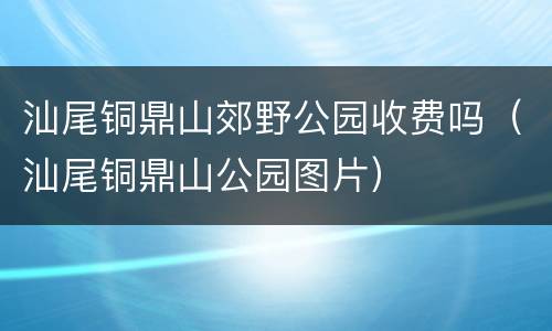 汕尾铜鼎山郊野公园收费吗（汕尾铜鼎山公园图片）