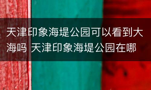天津印象海堤公园可以看到大海吗 天津印象海堤公园在哪