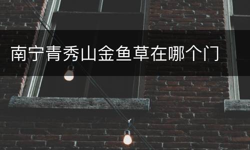 南宁青秀山金鱼草在哪个门