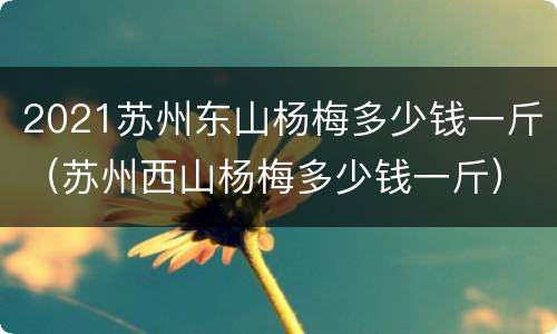 2021苏州东山杨梅多少钱一斤（苏州西山杨梅多少钱一斤）
