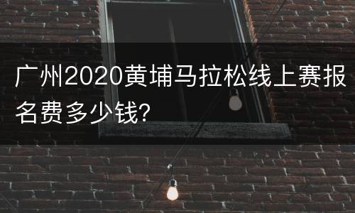 广州2020黄埔马拉松线上赛报名费多少钱？