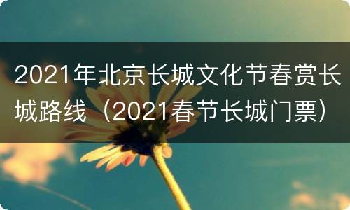 2021年北京长城文化节春赏长城路线（2021春节长城门票）
