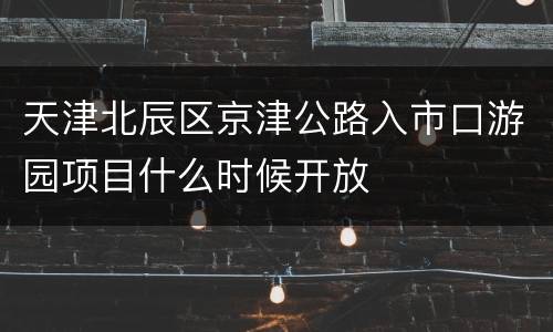 天津北辰区京津公路入市口游园项目什么时候开放